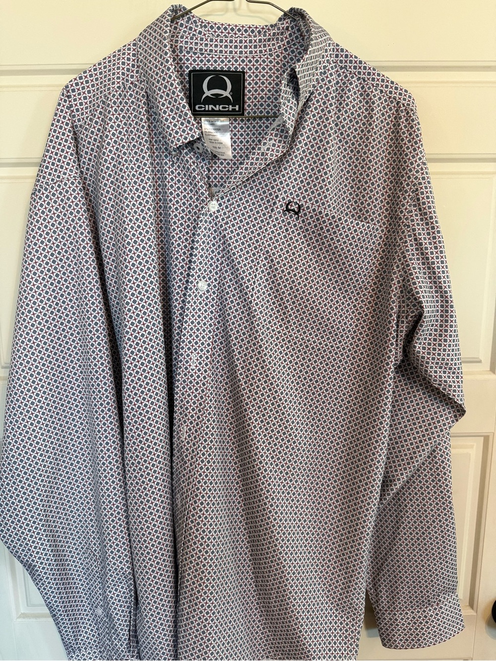 CINCH MEN'S GEO PRINT ARENAFLEX LONG SLEEVE BUTTON-DOWN PERFORMANCE STRETCH